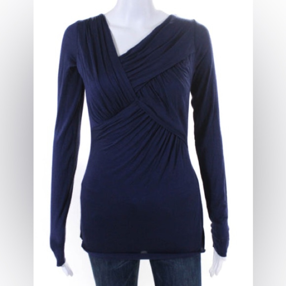 Bailey 44 Draped V-Neck Ruched Top Medium
